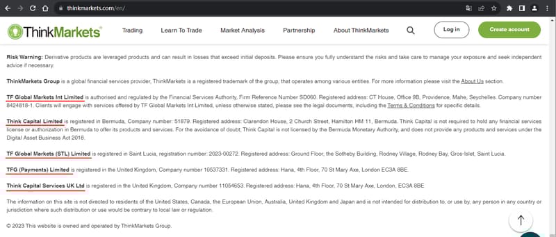 Official Website Displaying Company Registration Information