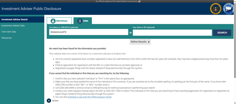 IAPD Query Result