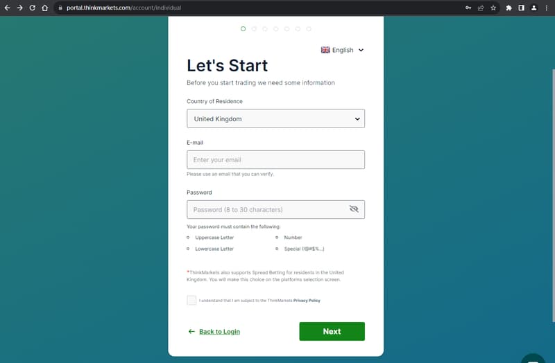 Official Website Showing Account Registration Information2