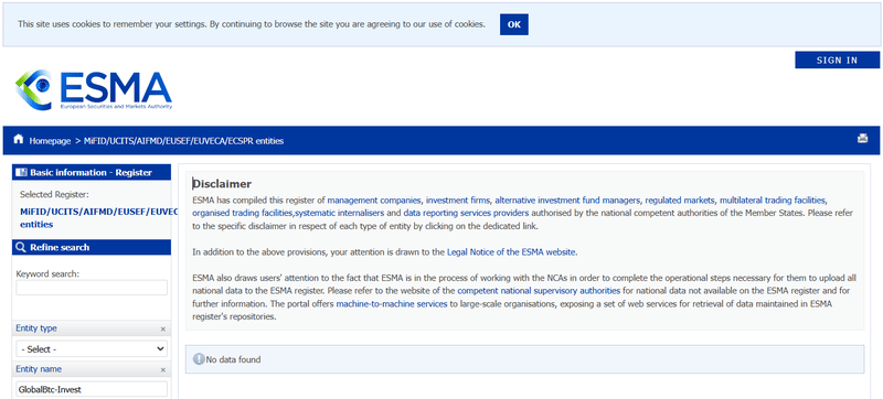 European Securities and Markets Authority(ESMA)