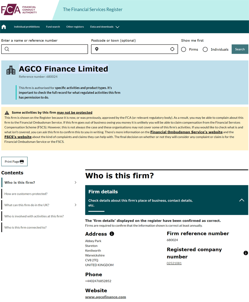 Agco Finance Limited