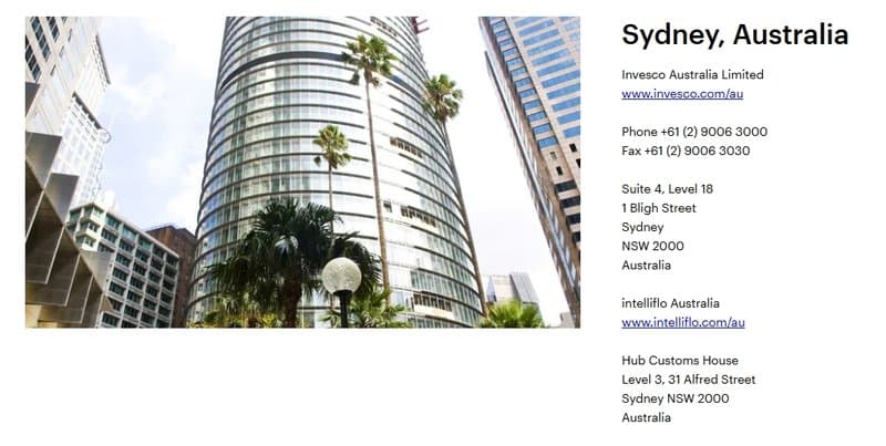 Invesco Australian Division Address