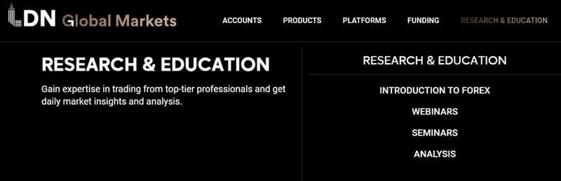 Research and education services of LDN Global Markets
