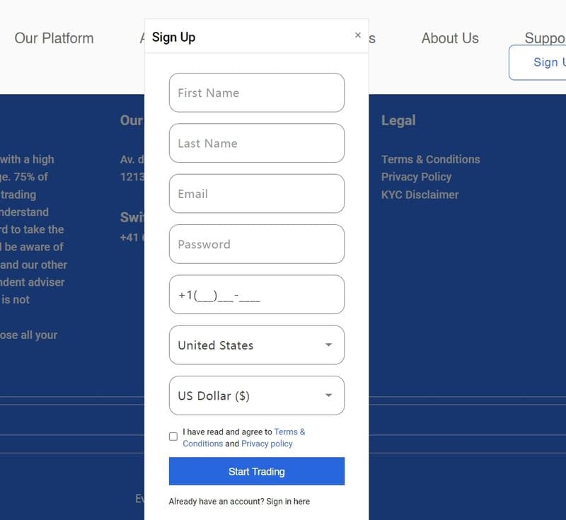 Everest Trust account registration process
