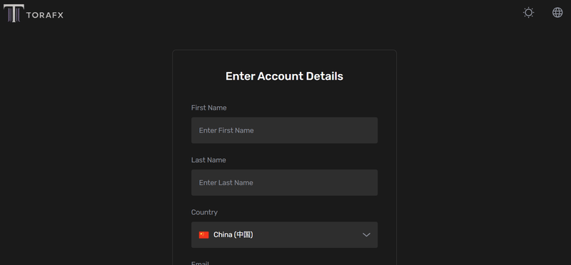 Registration form