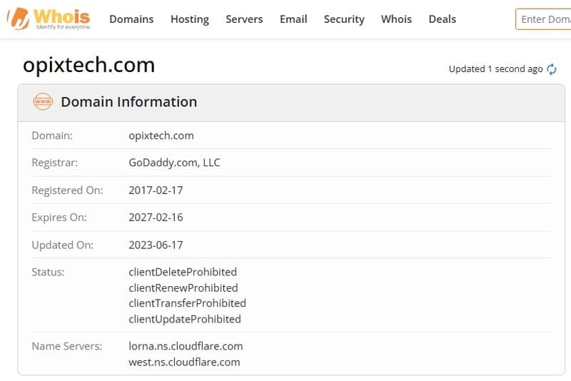 เวลาในการลงทะเบียนเว็บไซต์ของ Opixtech