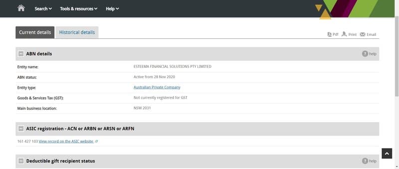 EFSPFX's company registration time