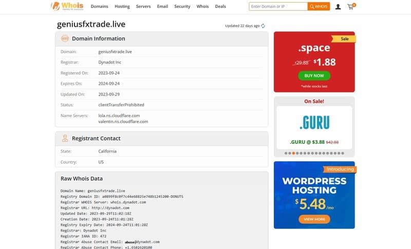 whois domain registration inquiry