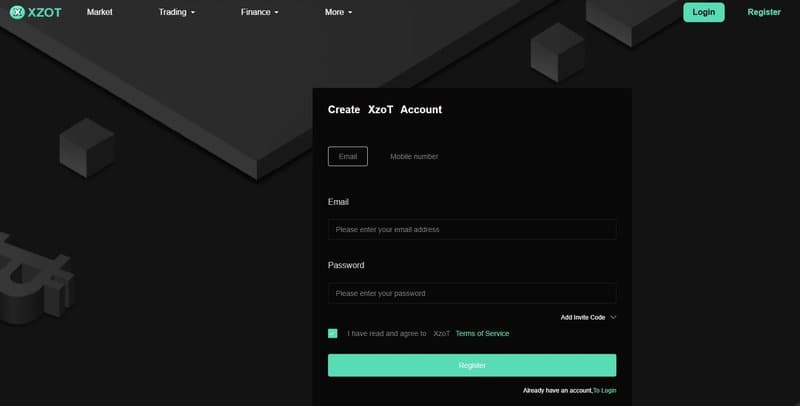 Registration form
