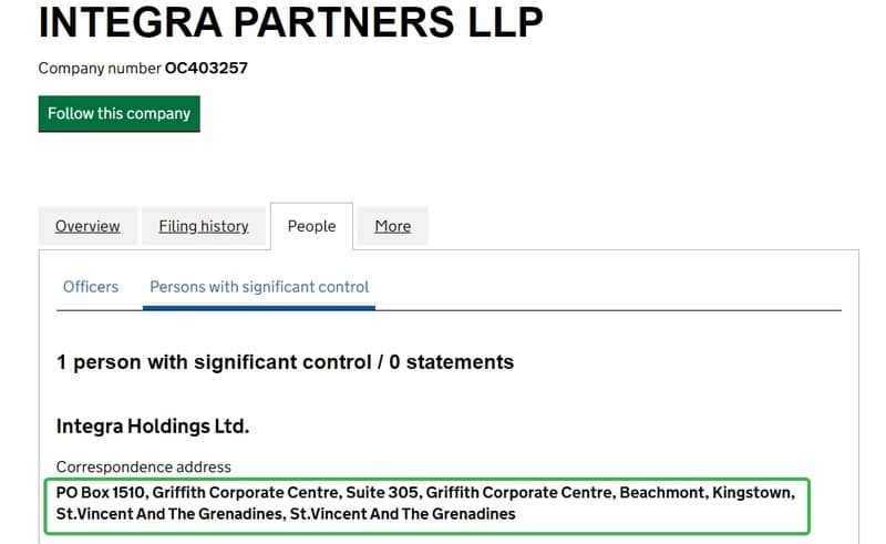 使用这个地址的公司其实是Integra Holdings Ltd