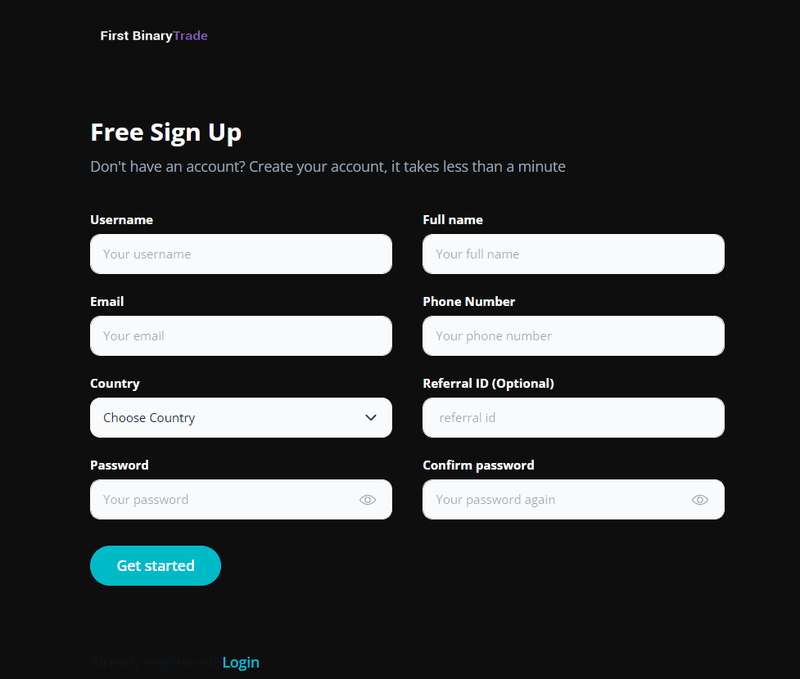 First Binary Trade