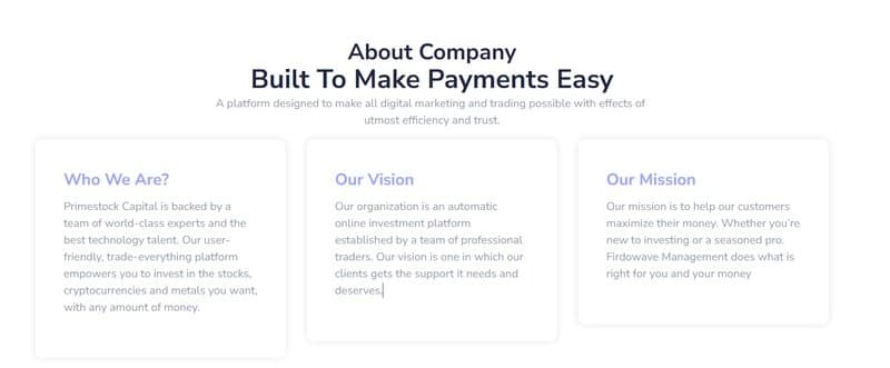 products of Primestockcapital