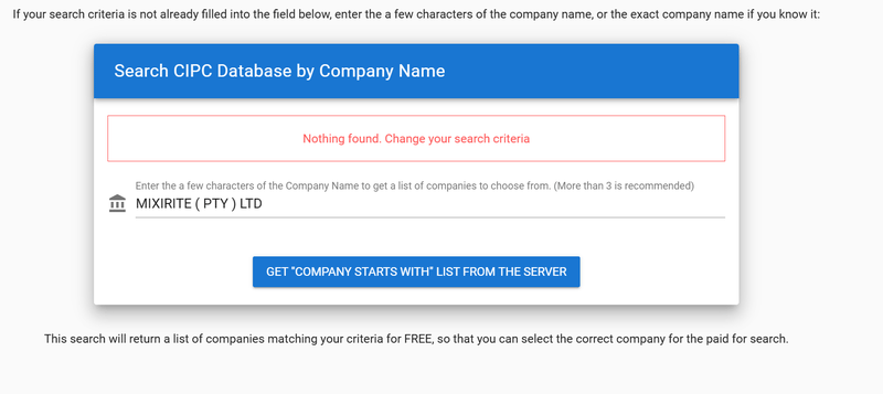 South Africa CIPROZA Entity Verification