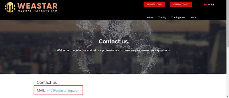 Weastar Global Markets Ltd's Customer Support