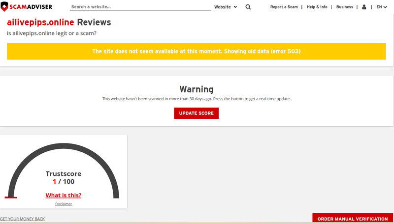 ScamAdviser High-Risk Platform Warning