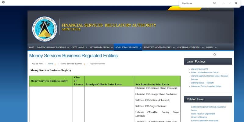 CapHouse&#x27;s Regulatory Information