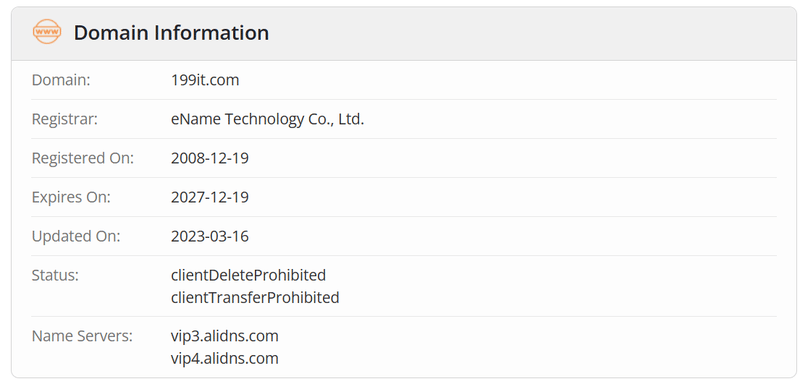 ข้อมูลอายุโดเมน whois.com ของอินเตอร์เน็ตดาต้าอินไซต์