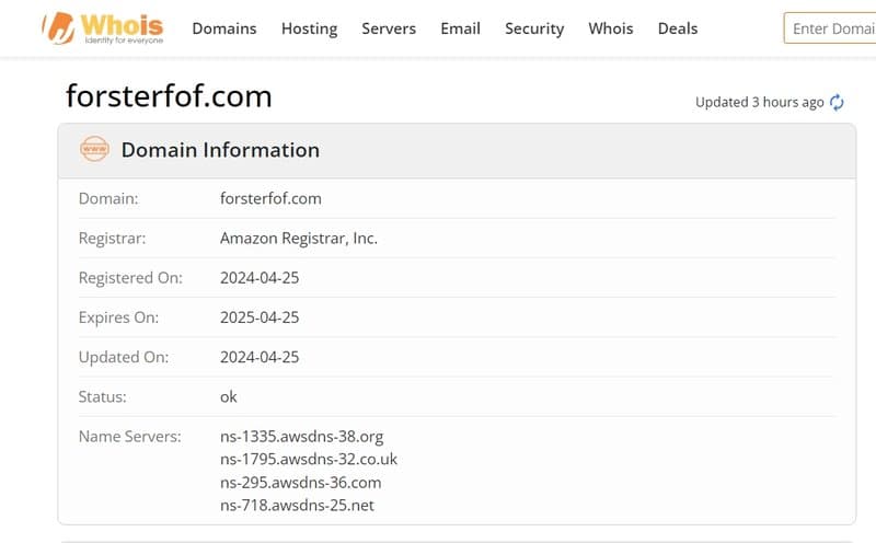 Forsterfof WHOIS Information