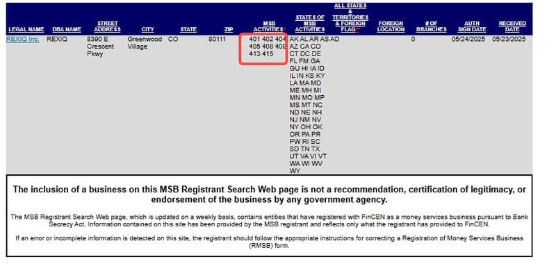 MSB ของ REXIQ