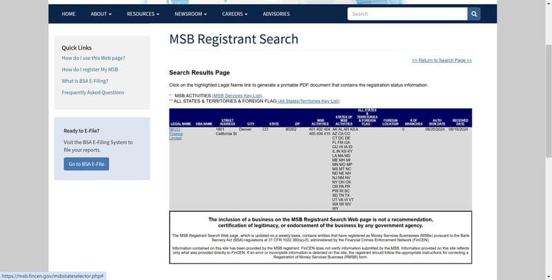 NKVO Fincen MSB