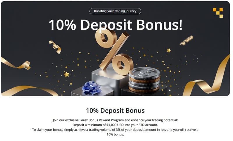 10% 入金奖励