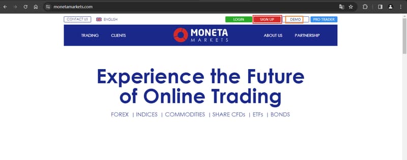 Official website showing account registration information 1