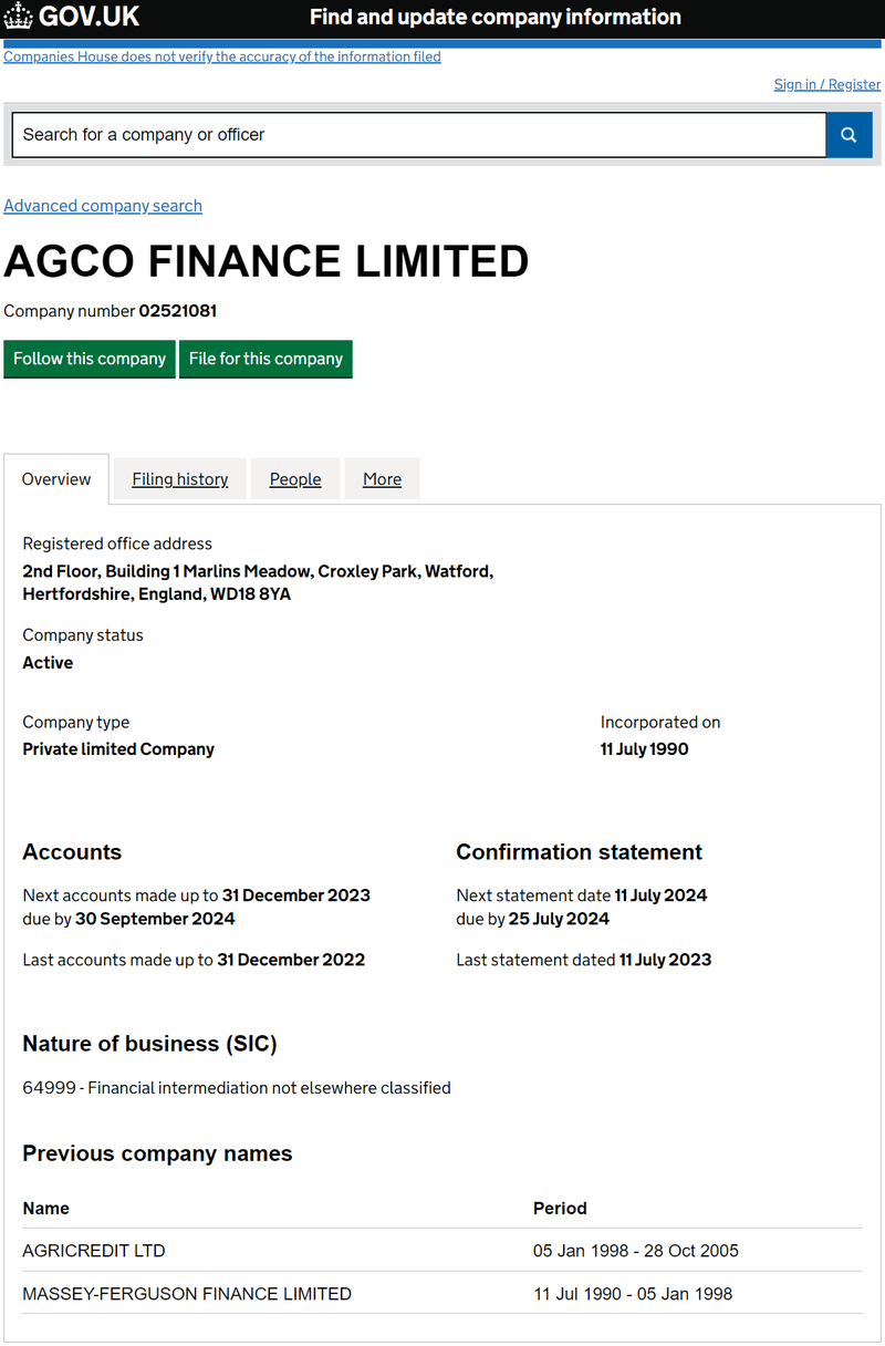 Agco Finance Limited