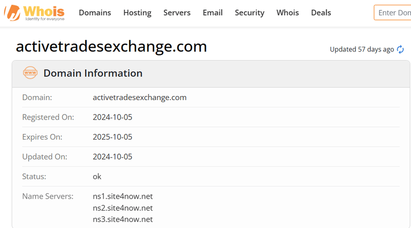 Resultados de la búsqueda en Whois