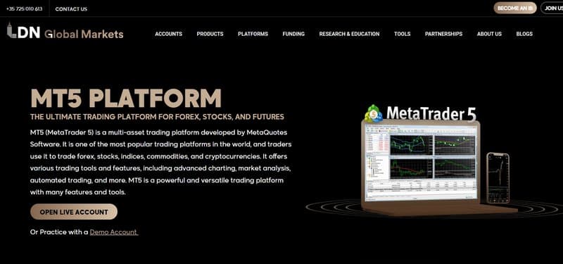 Trading software of LDN Global Markets