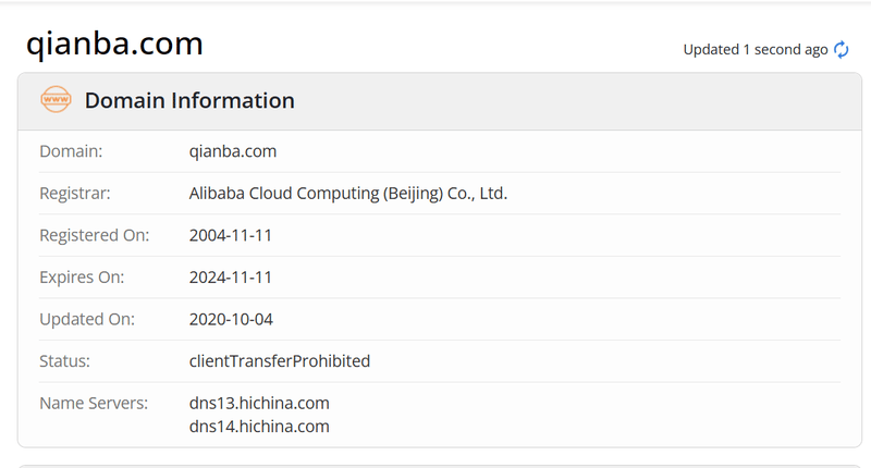 数据年限ของโดเมน whois.com 博链财经