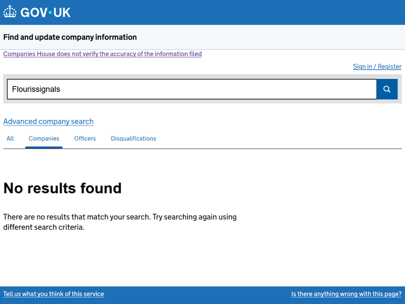 Результат запроса Companies House