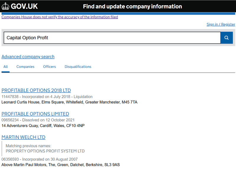 Companies House Query Result