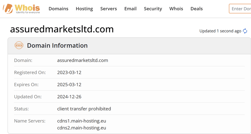 Whois search results