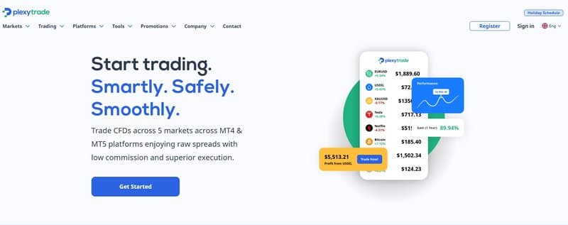 Plexytrade's official website