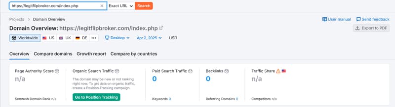 Semrush自然検索トラフィックデータ