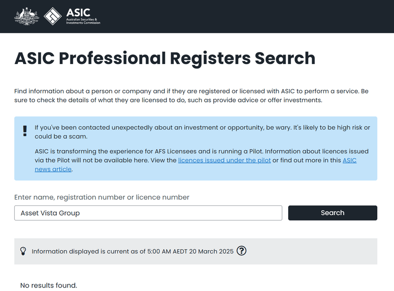Australian Securities & Investments Commission（ASIC）