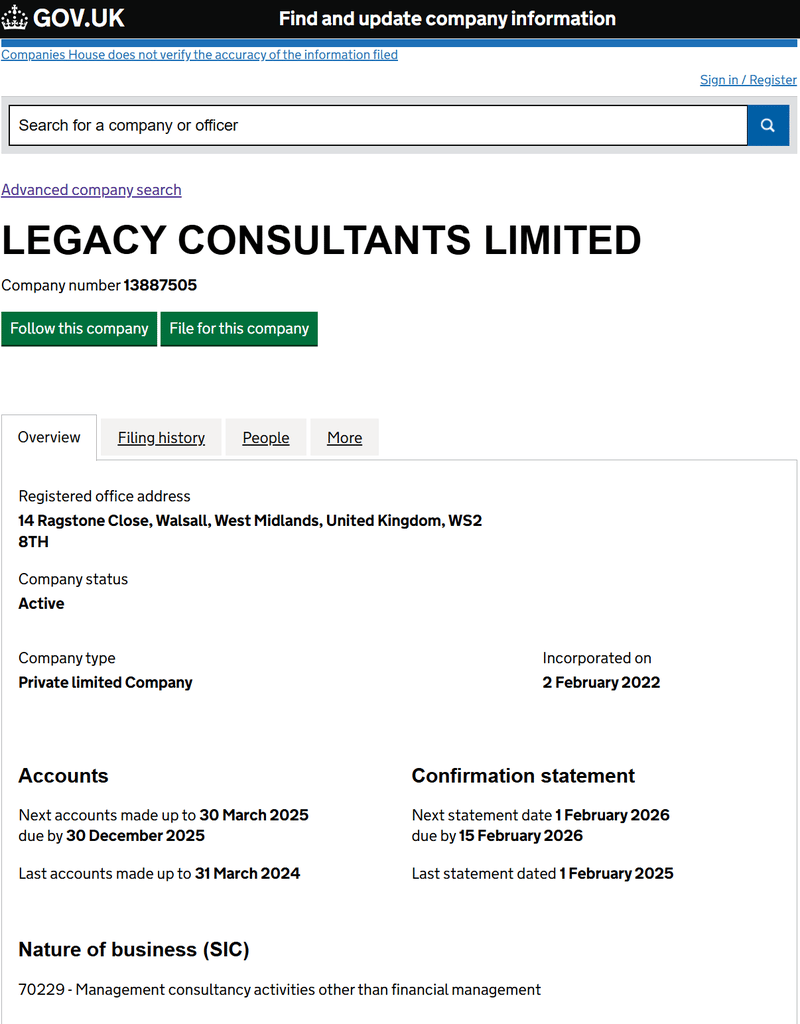 Company number 13887505