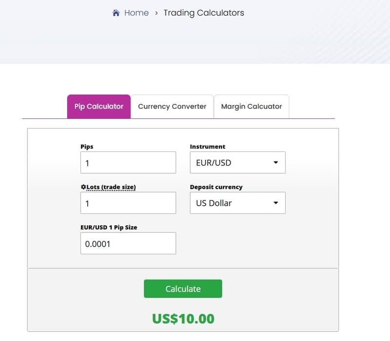 Công cụ tính toán giao dịch (Trading Calculators)