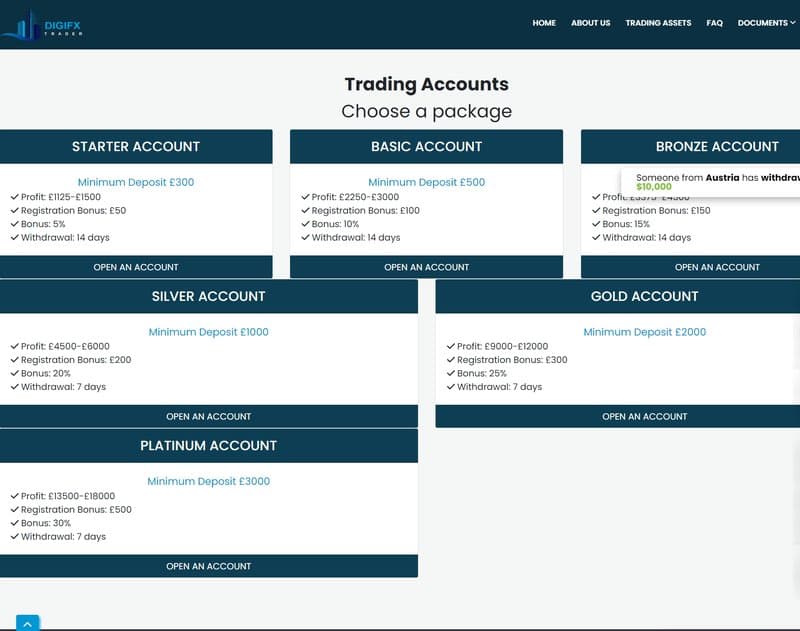 Account Types with Digifxtrader