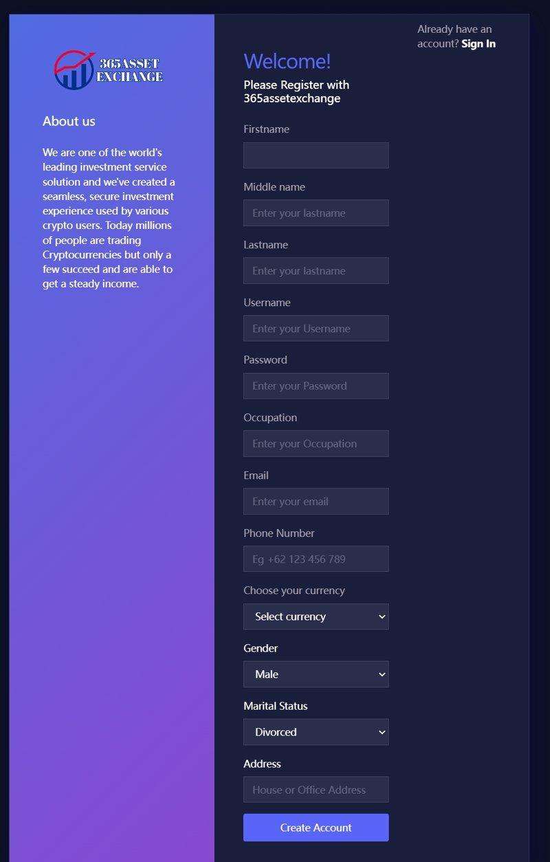 register of 365assetexchange