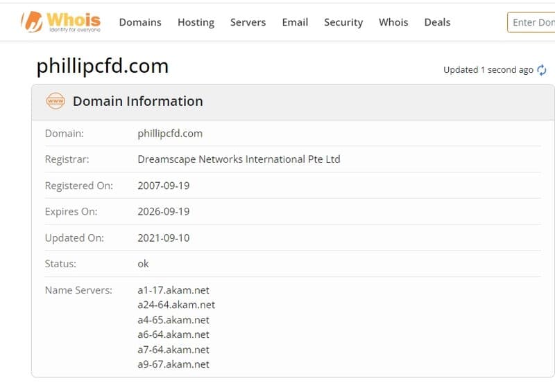 Phillip CFD Whois Registration