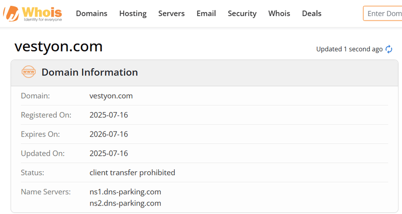 Resultado de consulta Whois