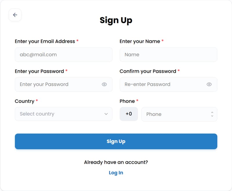 registration form