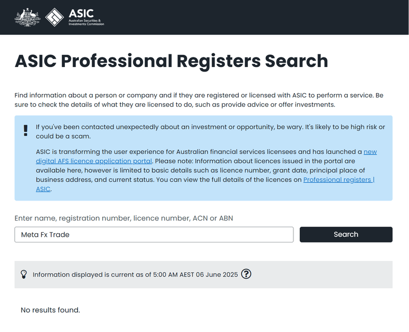 ASIC Query Result