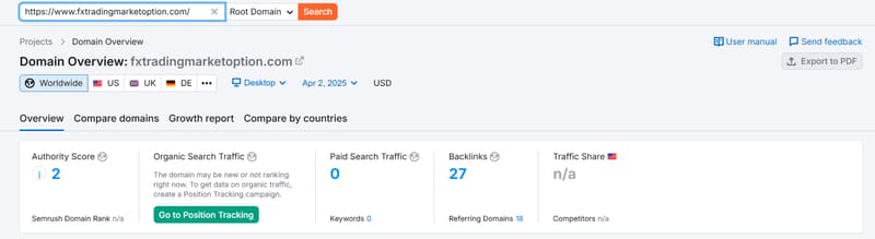 Semrush自然搜索流量数据