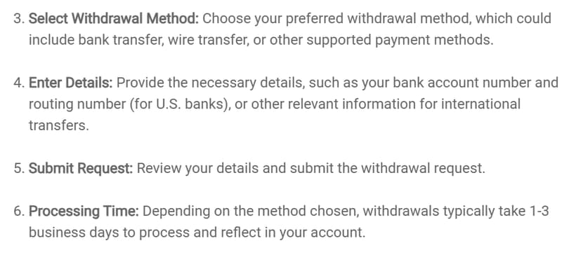 deposits and withdrawals