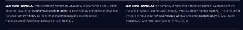Multi Stock Trading regulatory information
