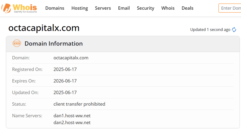 ผลการสอบถาม Whois