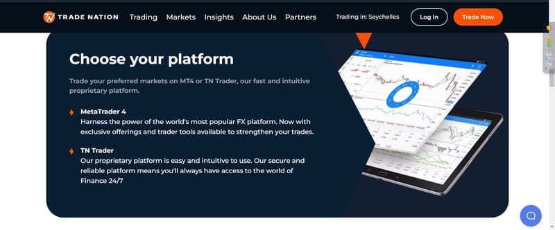 Trade Nation的交易软件