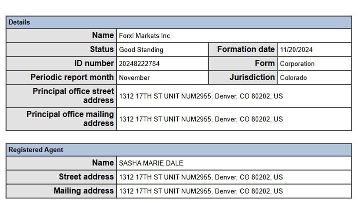 Registration Information Can Be Queried Through the Colorado Business Database